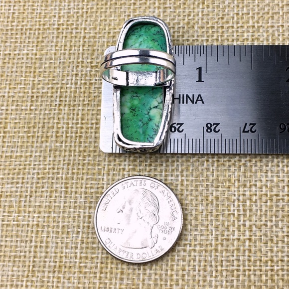 Dendritic Dendrite Opal Stone Ring Size 8 1/4 - Picture 5 of 8